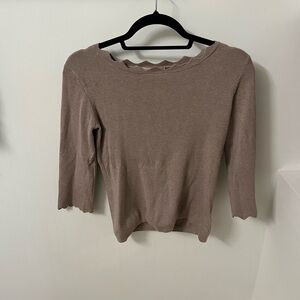 Philosophy Beige Knit Longsleeve Top